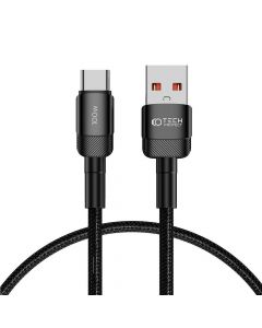 Tech-Protect Ultraboost Evo USB-A to USB-C Cable 100W - кабел с въжена оплетка за устройства с USB-C порт (50 см) (черен)
