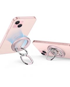 ESR HaloLock Magnetic Ring Stand - магнитен пръстен против изпускане, с поставка, съвместим с MagSafe за iPhone и други смартфони (розов)
