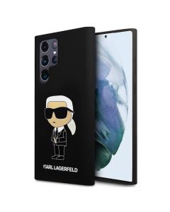Karl Lagerfeld Liquid Silicone Ikonik NFT Case - дизайнерски силиконов кейс за Samsung Galaxy S24 Ultra (черен)