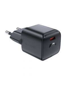 Acefast A73 Mini PD GaN Fast Wall Charger 20W - захранване за ел. мрежа с USB-C изход с технология за бързо зареждане (черен)