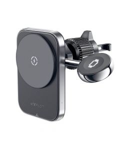 Acefast D18 2-in-1 Car Magnetic Wireless Charger 17.5W - магнитна поставка за радиатора на кола с безжично зареждане за iPhone с MagSafe и Apple Watch (черен)