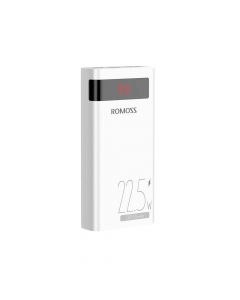 Romoss SENSE8PF Digital Display Power Bank 22.5W 30000 mAh - външна батерия с два USB-A и един USB-C изходи и технология за бързо зареждане (бял)