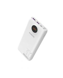 Romoss SW20S Pro Digital Display Power Bank 30W 20000 mAh - външна батерия с два USB-A и един USB-C изходи и технология за бързо зареждане (бял)