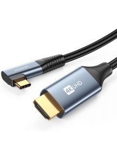 Joyroom Angled 4K 60Hz USB-C to HDMI Cable - кабел с поддръжка на 4K за свързване от USB-C към HDMI (200 см) (тъмносив)
