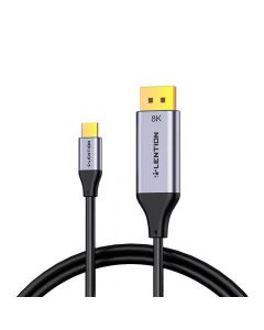Lention CU808D USB-C to DisplayPort Cable 8K - кабел с поддръжка на 8K за свързване от USB-C към DisplayPort (170 см) (тъмносив)
