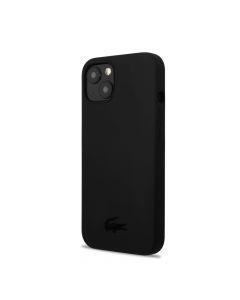 Lacoste Liquid Silicone Glossy Printing Logo Case - дизайнерски силиконов калъф за iPhone 13 mini (черен)