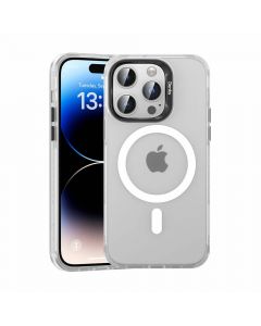 Benks Magnetic Lucid Case - хибриден удароустойчив кейс с MagSafe за iPhone 15 Pro (бял)
