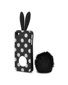 Rubber Rabbit Case - силиконов кейс и поставка за iPhone 4S, iPhone 4 (черен)