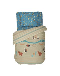 Dilios Детско спално бельо за момчета - ИНДИАНСКО СЕЛО, размер за Единично Легло, Съчетание от индиански мотиви, 100% памук