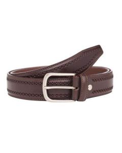 Мъжки колан с интересен дизайн - кафяв - Italian belts - 115 см 0402-115