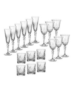 Комплект от чаши за вино, уиски и шампанско RCR - MELODIA 621323
