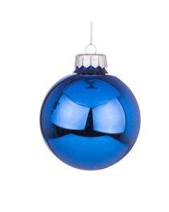 Стъклена топка синя гланц G10-0009