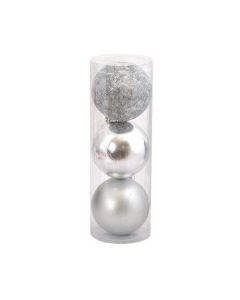 Коледна топка сребърна 10 см. HR13S10