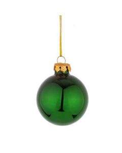Стъклена топка зелена гланц N6-0033