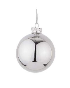 Стъклена топка сребро гланц N8-0071