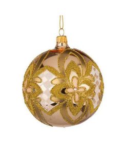 Стъклена златна топка с украшения RM01600L