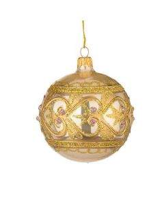 Стъклена златна топка с декорация RM01700S