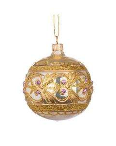 Коледна златна топка с декорация RM02801S