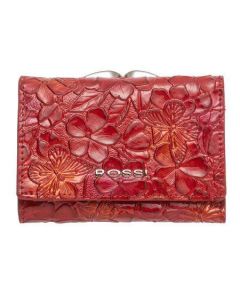 Дамско портмоне цвят червен с цветя - ROSSI RSC0020