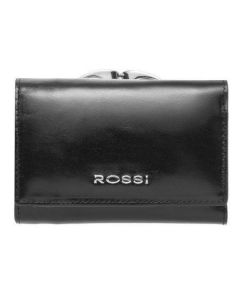 Дамско портмоне черно с гладка кожа - ROSSI RSC0035