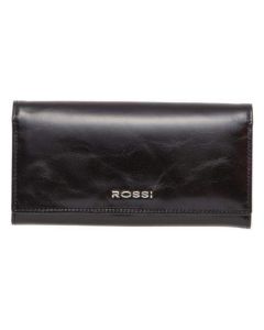 Дамско портмоне черно с гладка кожа - ROSSI RSC0235