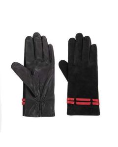 Дамски  елегантни ръкавици черен велур ROSSI RSG05BB1