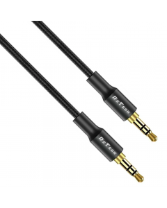 Аудио кабел DeTech DE-31AUX, 3.5mm жак, М/М, 1.0м, Черен - 40274