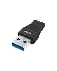 Адаптер HAMA USB-A мъжко - USB-C женско, USB 3.2 Gen 1, 5 Gbit/s, Черен