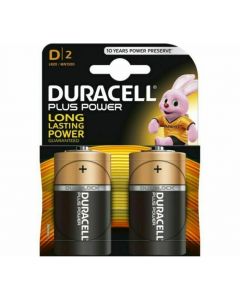 Алкална батерия DURACELL LR20 D PLUS /2 бр. в опаковка/ 1.5V