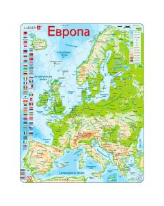 Larsen Пъзел: Образователен – "Карта на Европа" – 87 части, голям K70