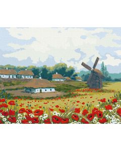 Ideyka Рисуване по номера с акрилни бои върху платно на подрамка - 40 х 50 - Ферма през лятото KHO6302