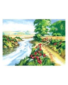 Royal&Langnickel Рисуване по номера с акрилни бои - Adult за напреднали - 39х30 - "Река с макове" PAL13