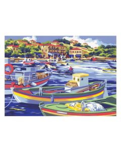 Royal&Langnickel Рисуване по номера с акрилни бои - Adult за напреднали - 39х30 - Пристанище PAL6
