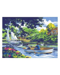 Royal&Langnickel Рисуване по номера с акрилни бои - Adult за напреднали - 39х30 - Разходка по реката PAL8