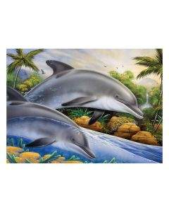 Royal&Langnickel Рисуване по номера с акрилни бои Junior Large - 39х30 - Делфини PJL44