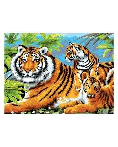Royal&Langnickel Рисуване по номера с акрилни бои Junior Large - 39х30 - Тигри PJL5