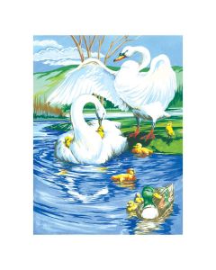 Royal&Langnickel Рисуване по номера с акрилни бои Junior - 22х30 - Лебеди PJS13