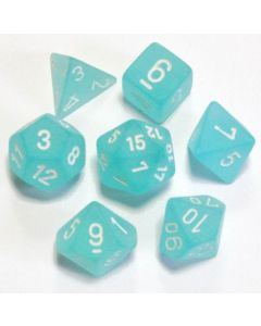 RPG DICE SET - CHESSEX - FROSTED TEAL/ WHITE 02454-NL