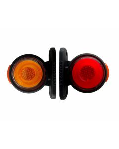 2 броя LED 12 - 24V Гумени Диодни Странични Маркери Рогчета Светлини Неон Ефект За Камион Ремарке Платформа Оранжево Червено  2X MAR933