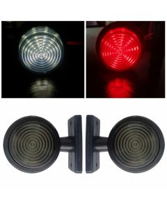 1 брой 12-24V ЛЕД LED Диоден Страничен Маркер Рогче Светлина с Опушено Стъкло За Камион Ремарке Каравана Кемпер АТВ бяло - червено  MAR826