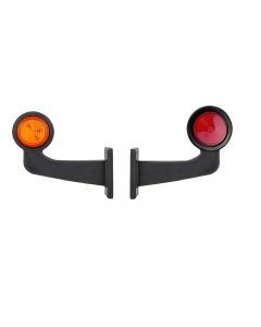 Комплект от 2 броя LED Диодни Странични Рогчета Маркери Габарити Светлини За Камион Тир Ремарке Платформа 12V 24V Оранжево Червено Неон Ефект 170
