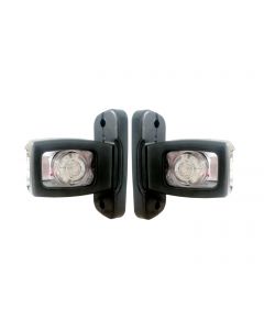 Комплект 2 броя ЛЕД LED Диодни странични гумени рогчета маркери габаритни светлини за камиони тирове и ремаркета платформи и др. с широка осн
