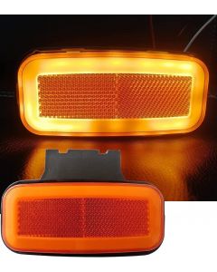 1 брой LED Оранжев Светодиоден Габарит Със Стойка Маркер Токос с Вграден Рефлектор и Ефект Неон 12V - 24V  MAR916