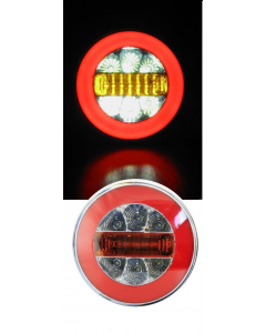 1 брой кръгли LED ЛЕД светодиодни стопове задна светлина с Neon неон ефект тип хамбургер 12V Ø14 см  ST0041