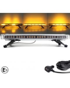 76.2 см 56 LED ЛЕД мощна аварийна диодна сигнална лампа блиц 12-24V 15 режима на работа жълта оранжева светлина E-Mark Е9 за пътна помощ платформа сне  MA