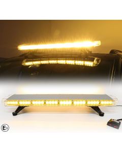 96.5 см 72 LED ЛЕД 72W мощна аварийна диодна сигнална лампа блиц 12-24V 15 режима на работа жълта оранжева светлина E-Mark Е9 за пътна помощ платформа  MAR39