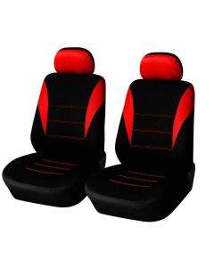 1+1 Нова универсална тапицерия за предни седалки , калъфи за предни седалки за автомобил бус ван текстил в червено-черно  TAP338