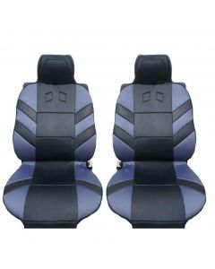 1 + 1 Универсални калъфи, тапицерия за предни седалки, Масажор, високо качествен текстилен материал, Сиво-Черно, Сиви  TAP108