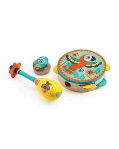 Djeco детски музикални инструменти дайре, маракас и кастанети DJ06016
