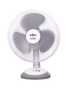 Настолен вентилатор SAPIR SP 1760 DC12, 30W, 30 см, 3 скорости, Вертикално наклоняване, Бял/сив